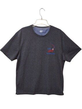 Lands' End Men's Dark Gray Heather SS Tee with "Shh Sand Volleyball" Graphic